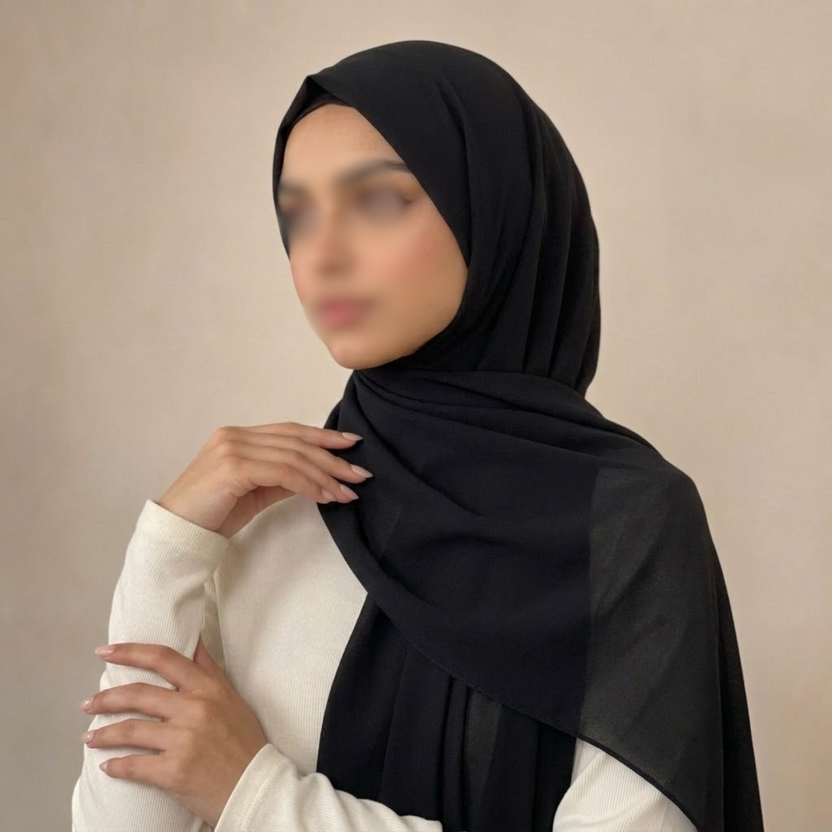 Luxury Heavy Chiffon Hijab – Jet Black