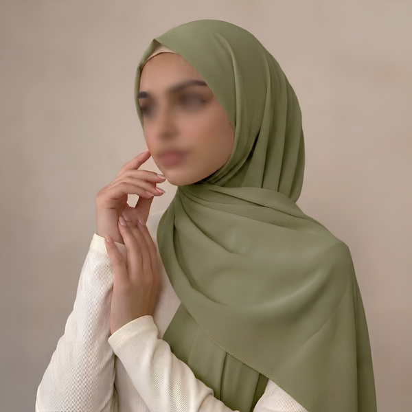 Luxury Heavy Chiffon Hijab – Olive Moss