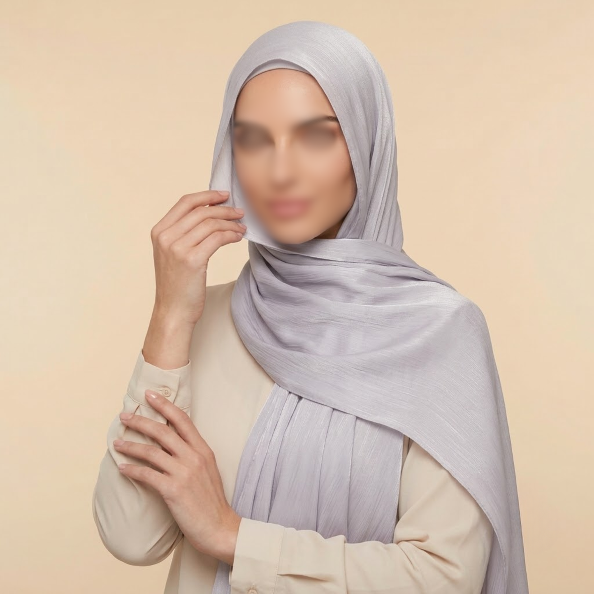 Liquid Shimmer Organza Hijab - Iced Lavender