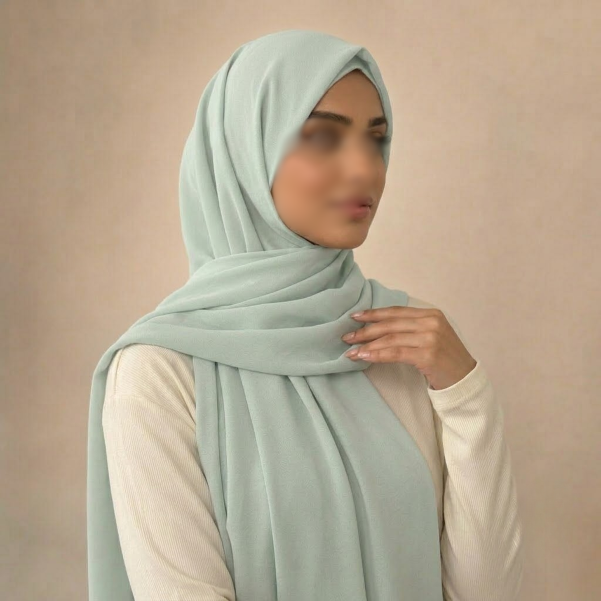 Luxury Heavy Chiffon Hijab – Mint Ice