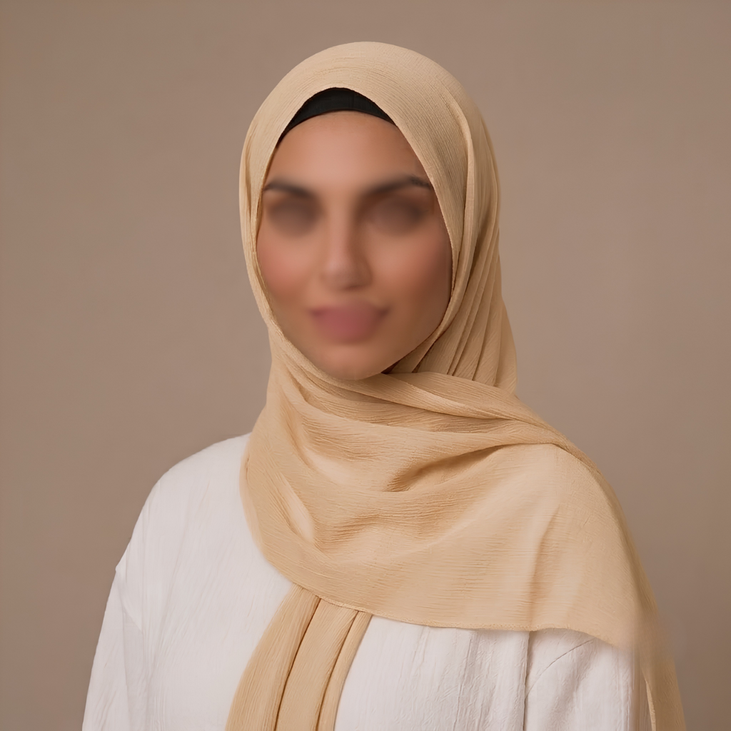 Satin Chiffon Hijab - Warm Honey