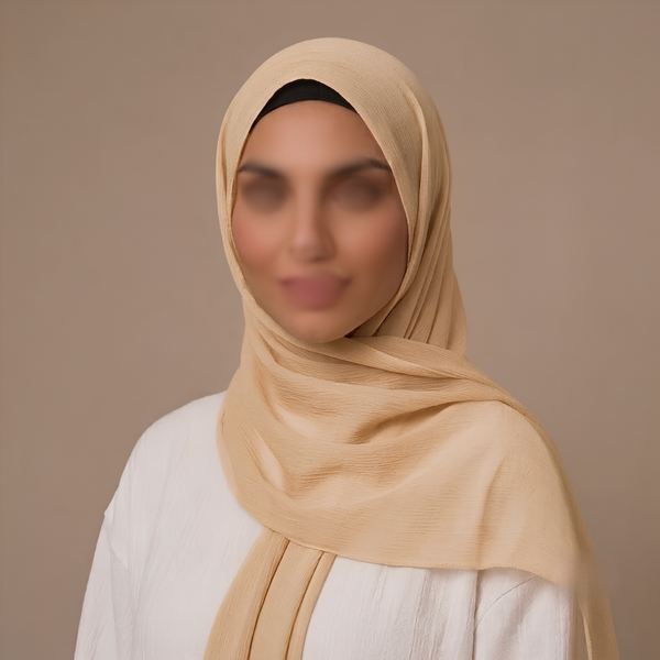 Satin Chiffon Hijab - Warm Honey